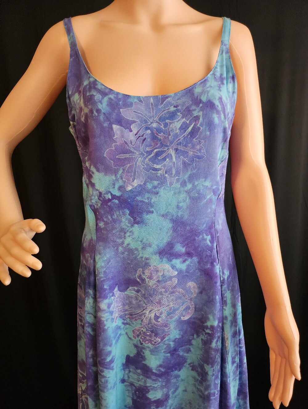 Purple & Teal Tie-Dye Slip Dress - Women's Intimates